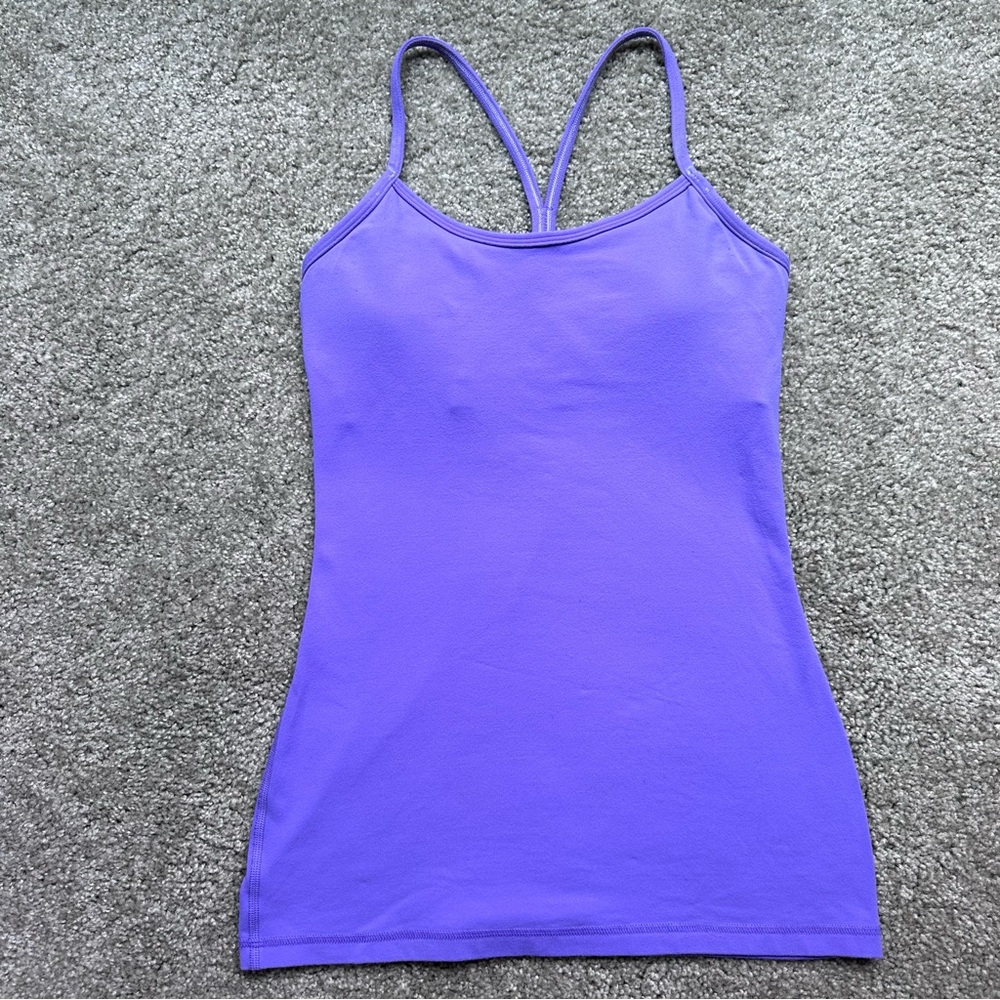 Lululemon purple Power Y tank size 4